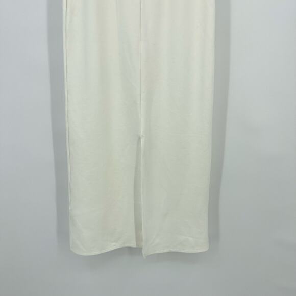 Line & Dot | Starlet Midi Sheath Dress Organza Off Shoulder Sleeves in Ivory S - Picture 13 of 16